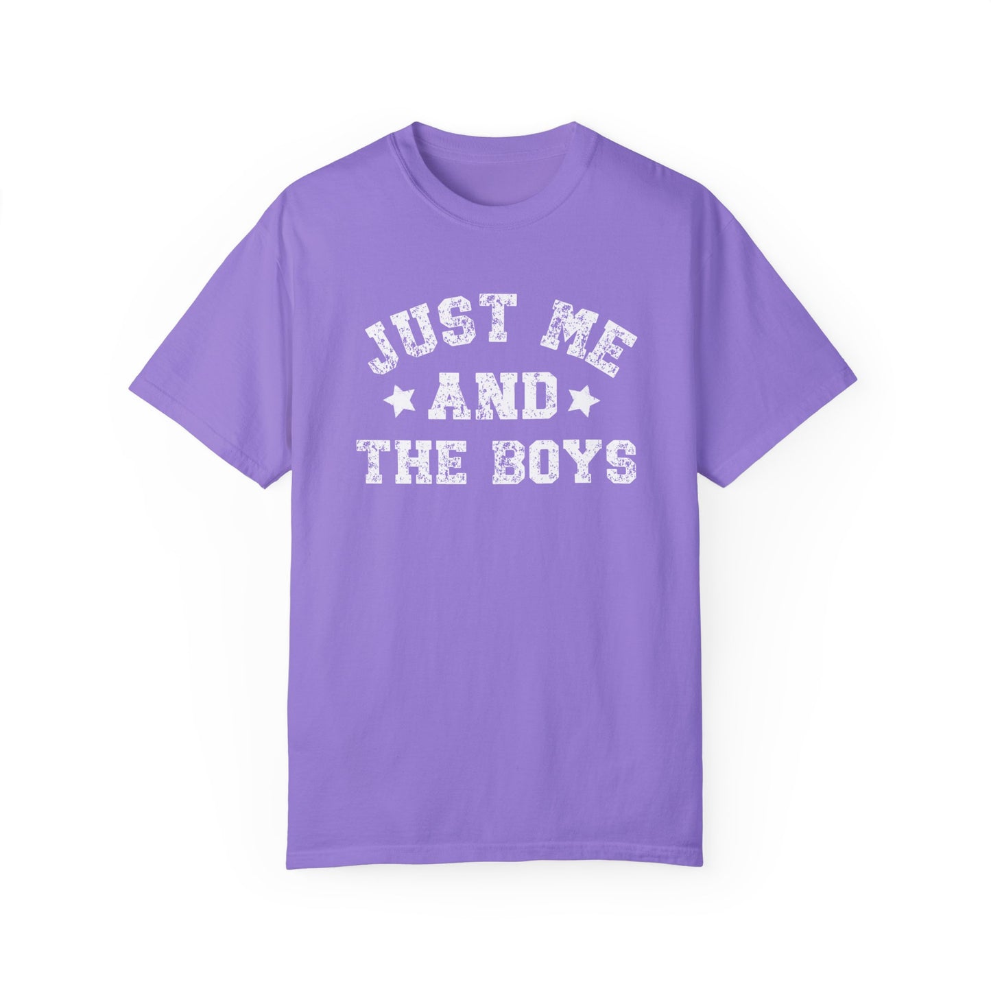 Cute "Just Me And The Boys" Comfort Colors T-Shirt, Boy Mom T-Shirt, Mom Of Boys Shirt, Outnumbered Shirt, Fun Mom Gift