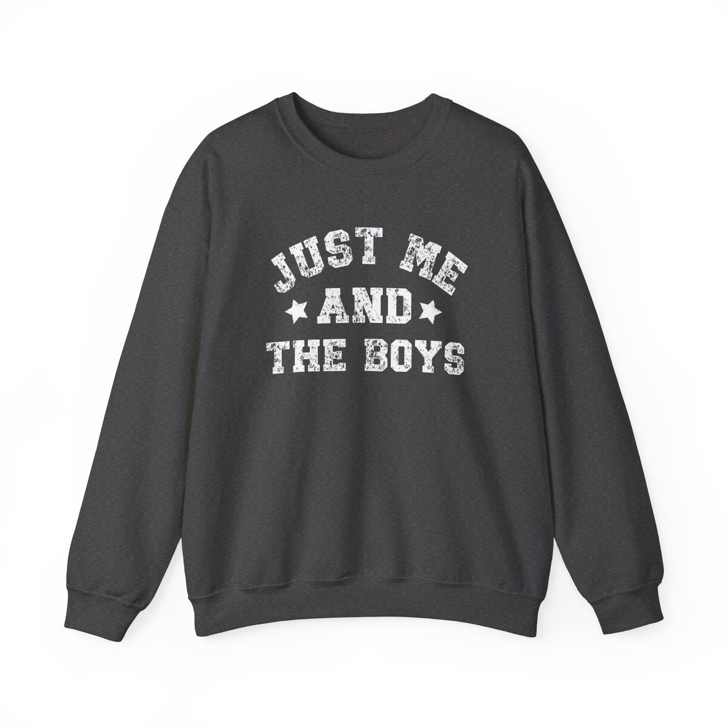 Cute "Just Me And The Boys" Crewneck Sweatshirt, Boy Mom Sweatshirt, Mom Of Boys, Outnumbered, Me and the Boys, Cozy Funny Sweatshirt