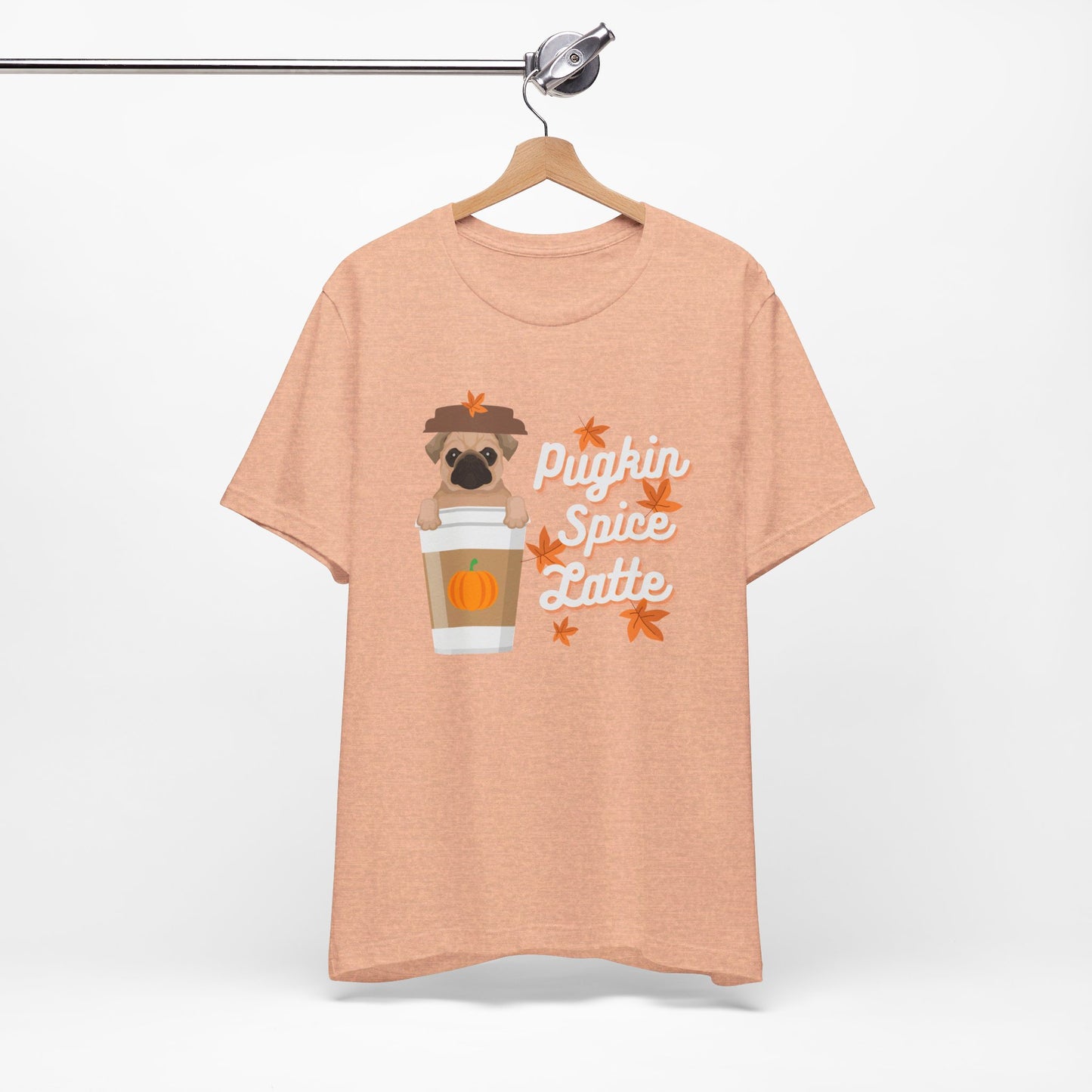 Funny Fall T-Shirt - Pugkin Spice Latte, Pug Lover T-Shirt, Pumpkin Spice Coffee Lover Shirt, Cute Dog Graphic Tee, Unisex Bella Canvas T-Shirt, Express Shipping Available