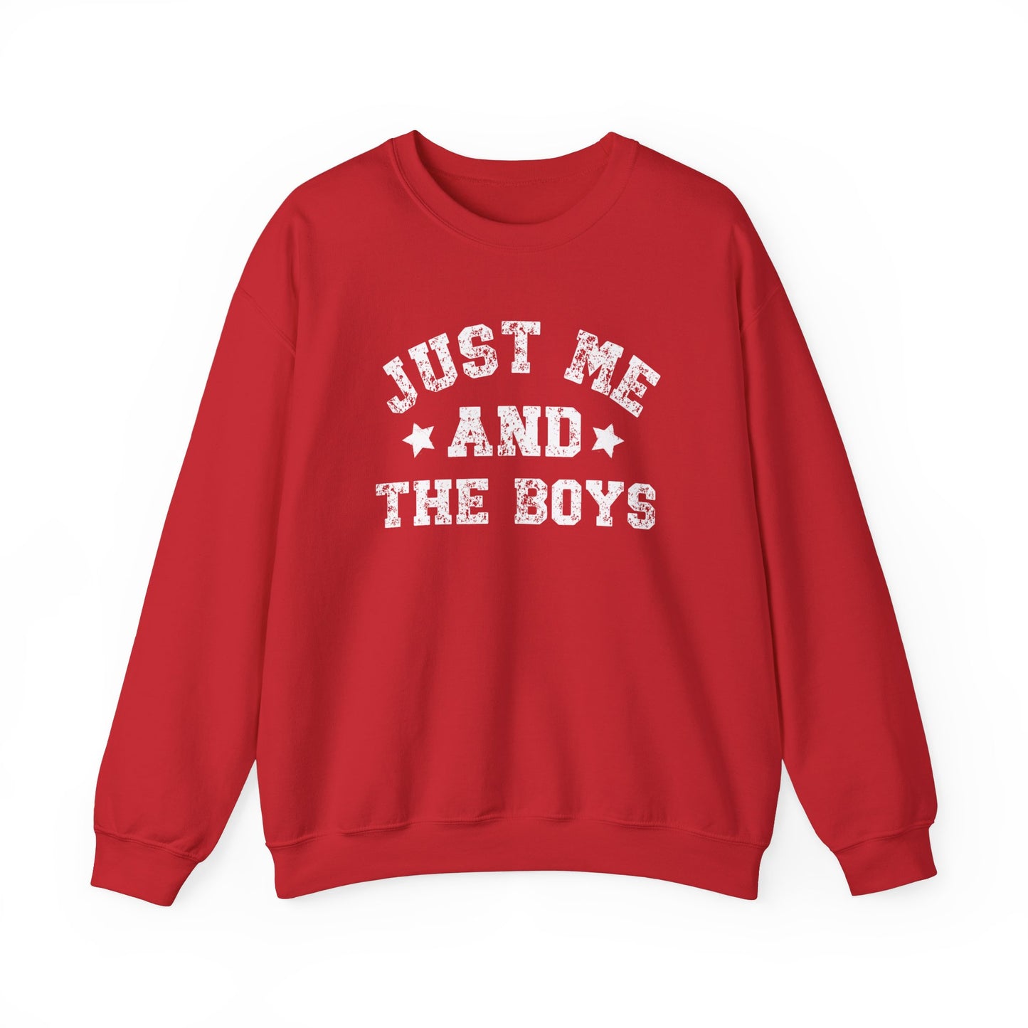 Cute "Just Me And The Boys" Crewneck Sweatshirt, Boy Mom Sweatshirt, Mom Of Boys, Outnumbered, Me and the Boys, Cozy Funny Sweatshirt