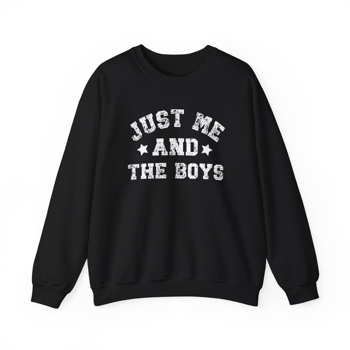 Cute "Just Me And The Boys" Crewneck Sweatshirt, Boy Mom Sweatshirt, Mom Of Boys, Outnumbered, Me and the Boys, Cozy Funny Sweatshirt