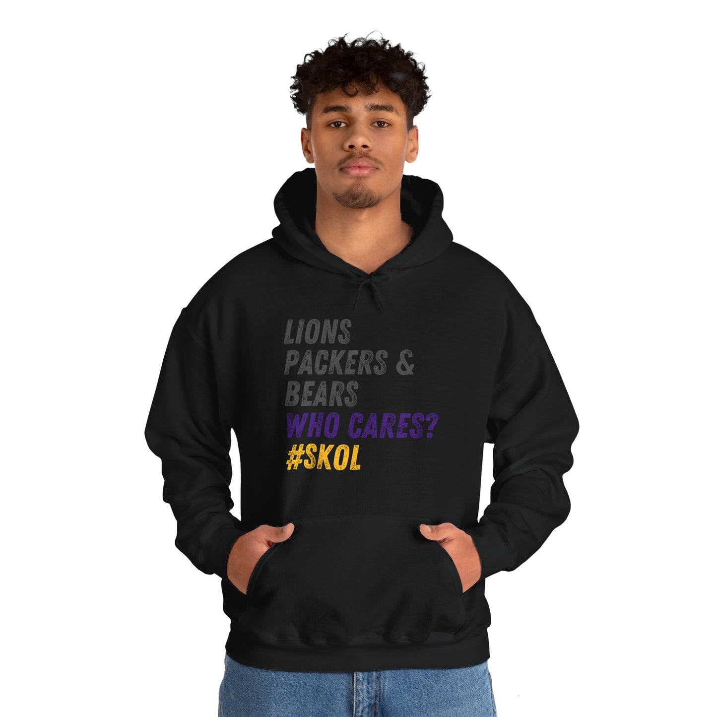 Funny Vikings Fan Hoodie - Lions Packers & Bears Who Cares? Minnesota Hoodie, Sunday Funday, SKOL, Vikings Gift, Unisex Gildan Hooded Sweatshirt