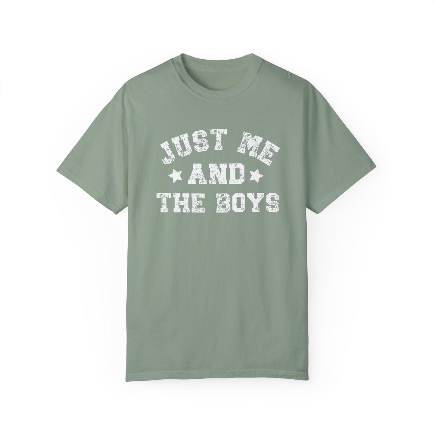 Cute "Just Me And The Boys" Comfort Colors T-Shirt, Boy Mom T-Shirt, Mom Of Boys Shirt, Outnumbered Shirt, Fun Mom Gift