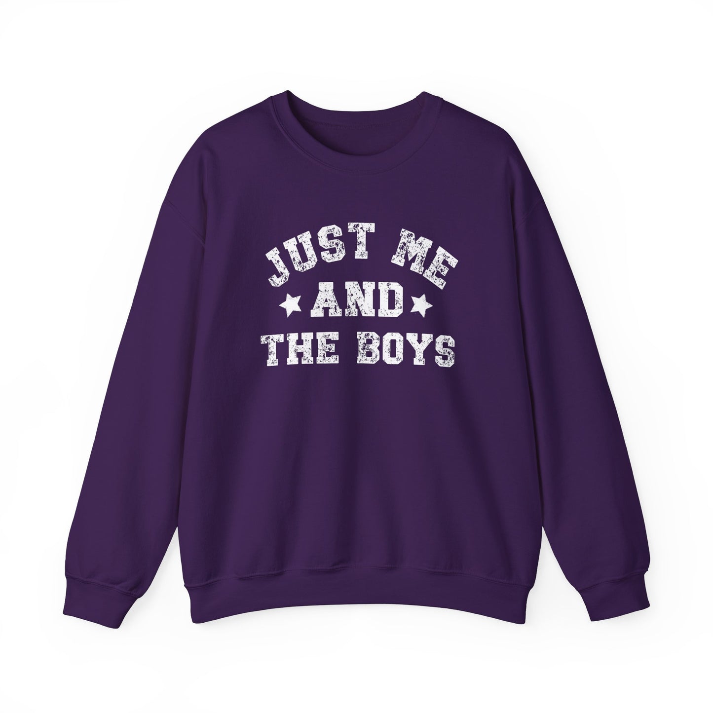 Cute "Just Me And The Boys" Crewneck Sweatshirt, Boy Mom Sweatshirt, Mom Of Boys, Outnumbered, Me and the Boys, Cozy Funny Sweatshirt