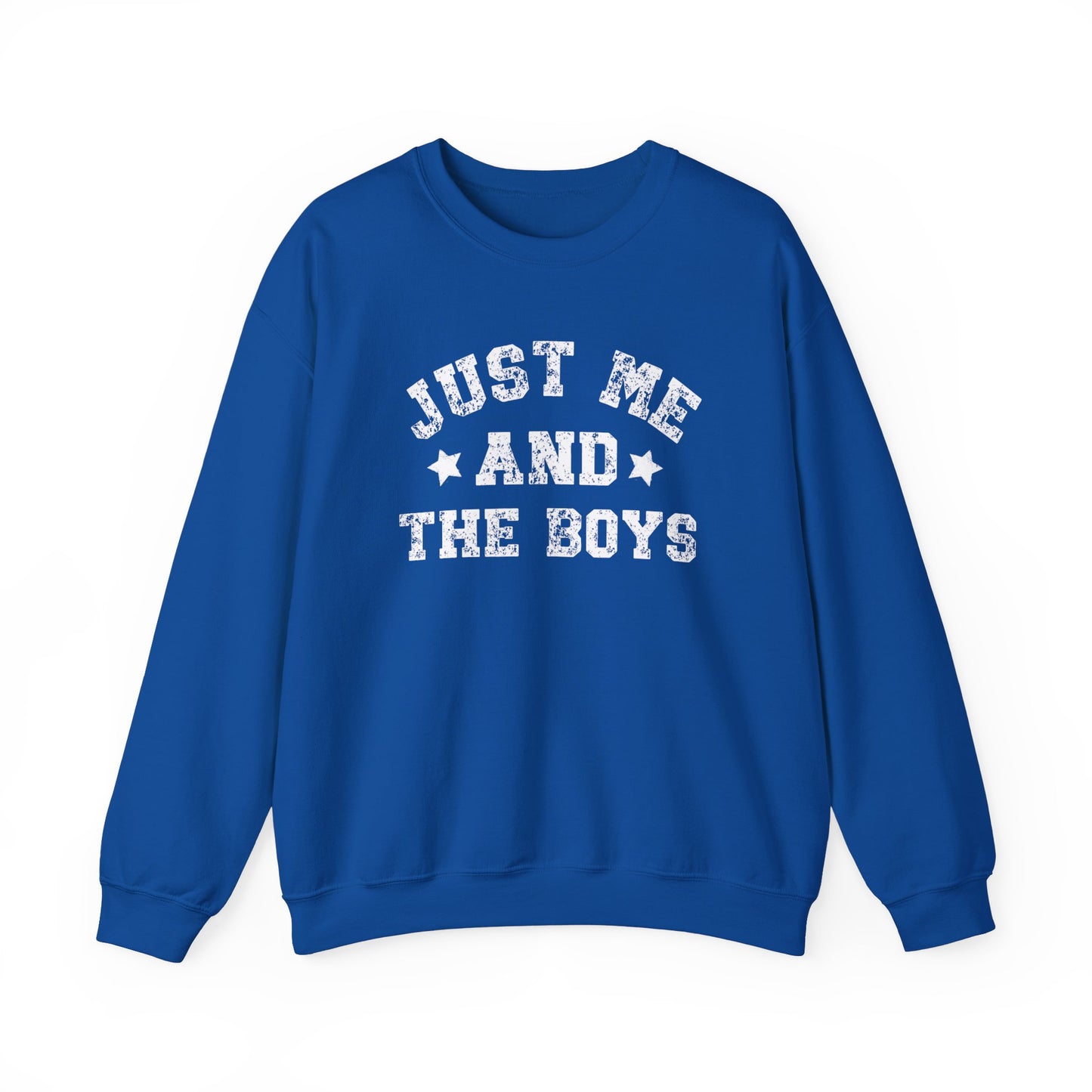 Cute "Just Me And The Boys" Crewneck Sweatshirt, Boy Mom Sweatshirt, Mom Of Boys, Outnumbered, Me and the Boys, Cozy Funny Sweatshirt