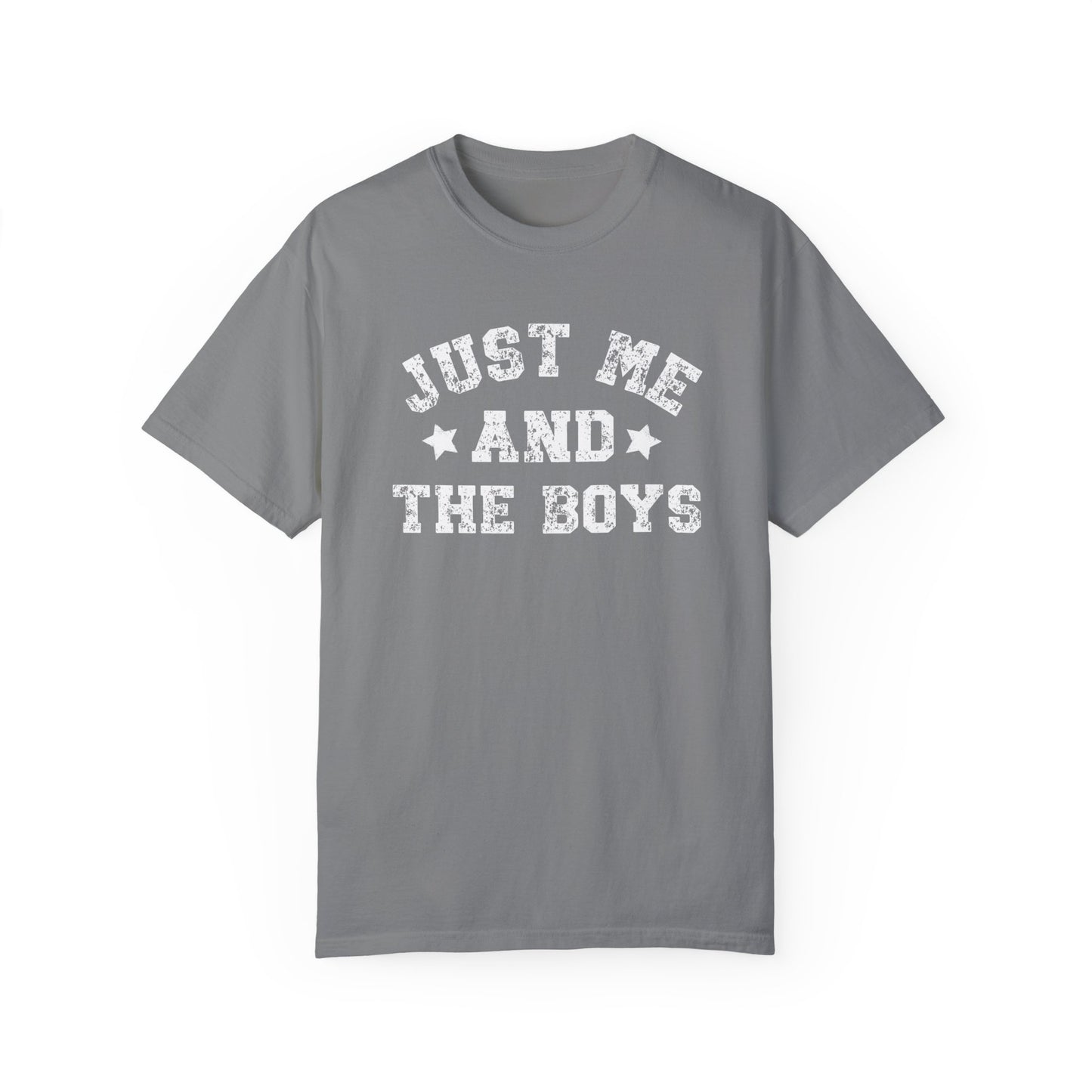 Cute "Just Me And The Boys" Comfort Colors T-Shirt, Boy Mom T-Shirt, Mom Of Boys Shirt, Outnumbered Shirt, Fun Mom Gift