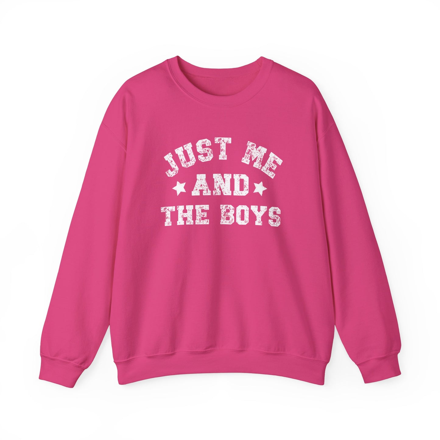 Cute "Just Me And The Boys" Crewneck Sweatshirt, Boy Mom Sweatshirt, Mom Of Boys, Outnumbered, Me and the Boys, Cozy Funny Sweatshirt