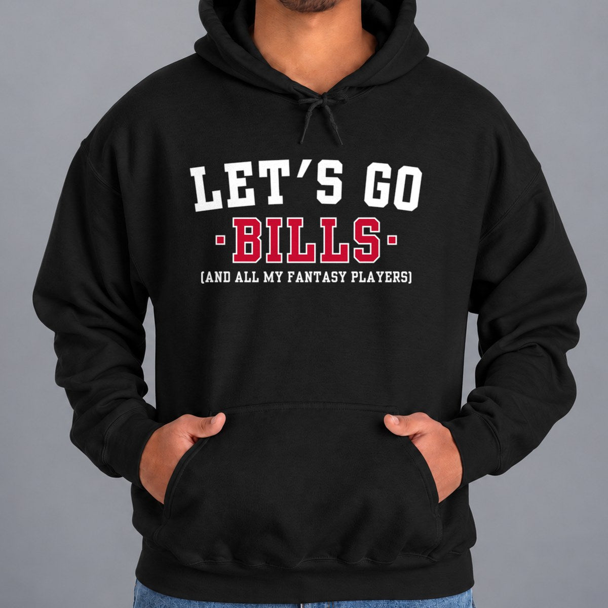 Let's Go Bills Fantasy Football Hoodie — Black