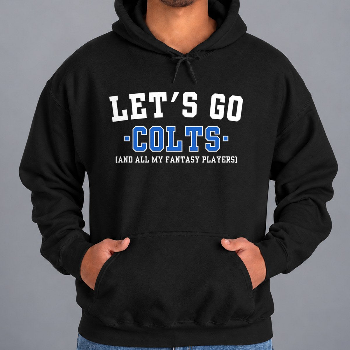 Let's Go Colts Fantasy Football Hoodie — Black