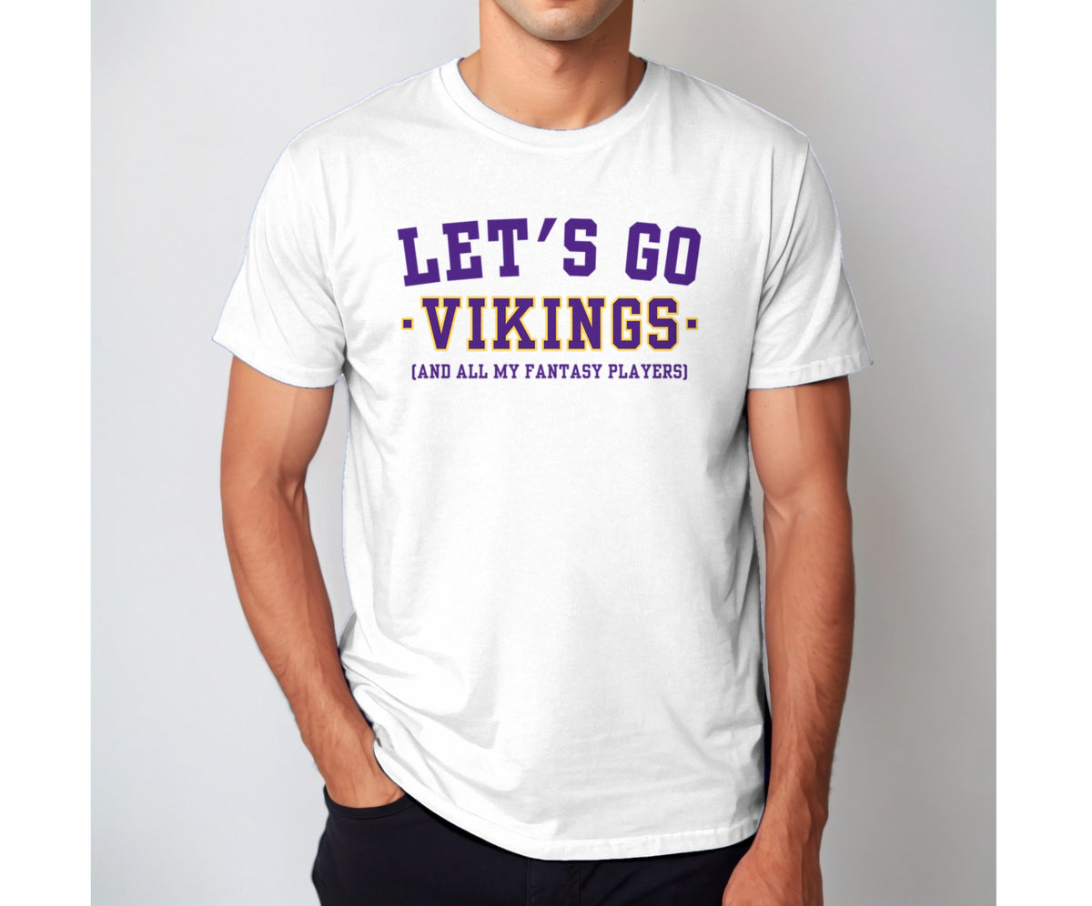 Let's Go Vikings Fantasy Football Shirt — White