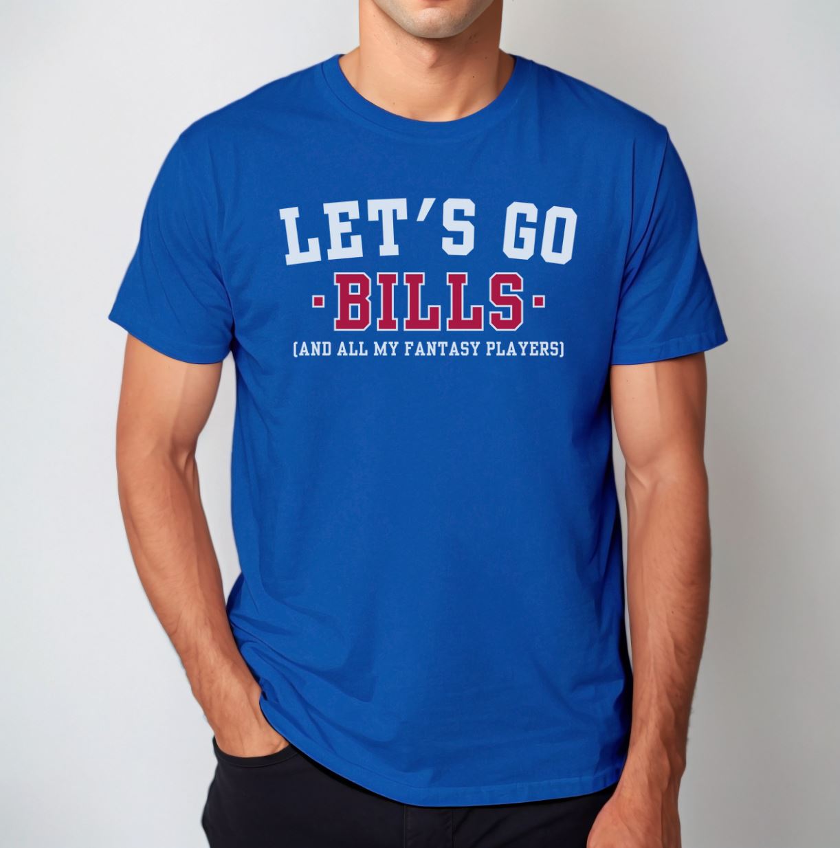 Funny Bills Fan Fantasy Football Game Day T-Shirt - NFL - Let's Go Bills And All My Fantasy Players, Buffalo Bills Gift - Fantasy Team - Let's Go - Bills Mafia - Sunday Funday, Unisex Softstyle T-Shirts