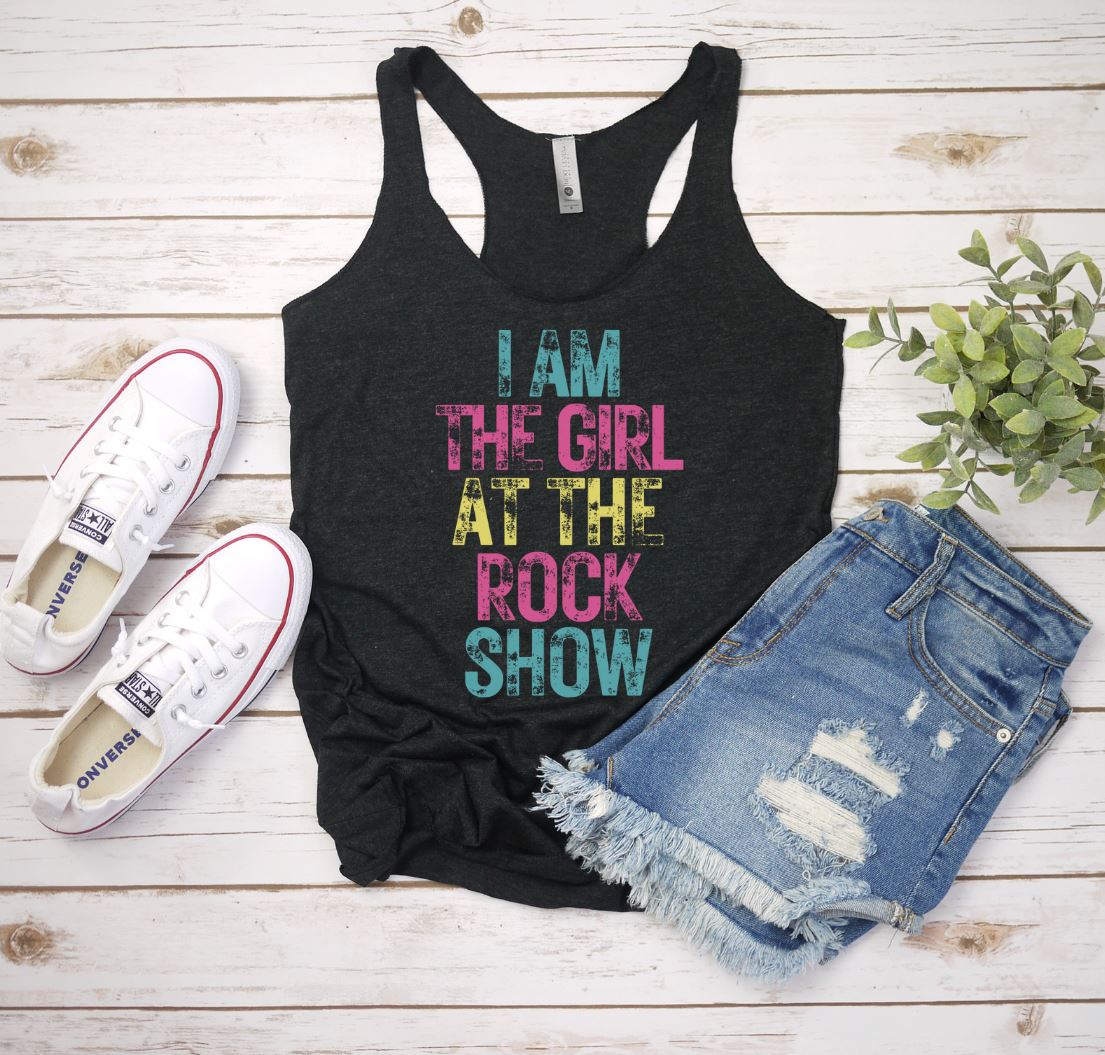 Fun Concert Racerback Tank - I am the girl at the rock show - Blink 182 - Punk Rock Shirt, Vintage Concert Tank 90's 2000s Music Shirt