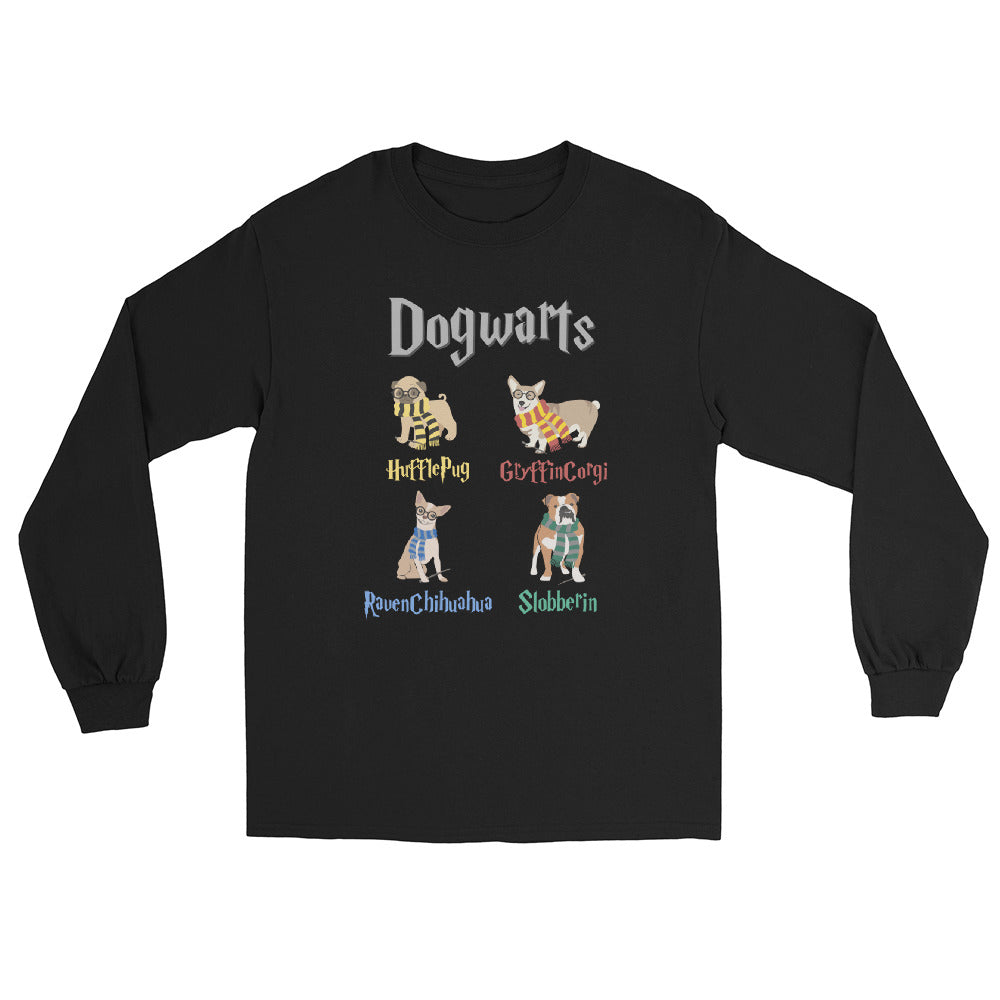 Funny Harry Potter Inspired Long Sleeve T-Shirt, Dogwarts Houses, Harry Potter & Dog Lover Shirt, Corgi, Pug, Chihuahua, Bulldog, Unisex Long Sleeve Shirt