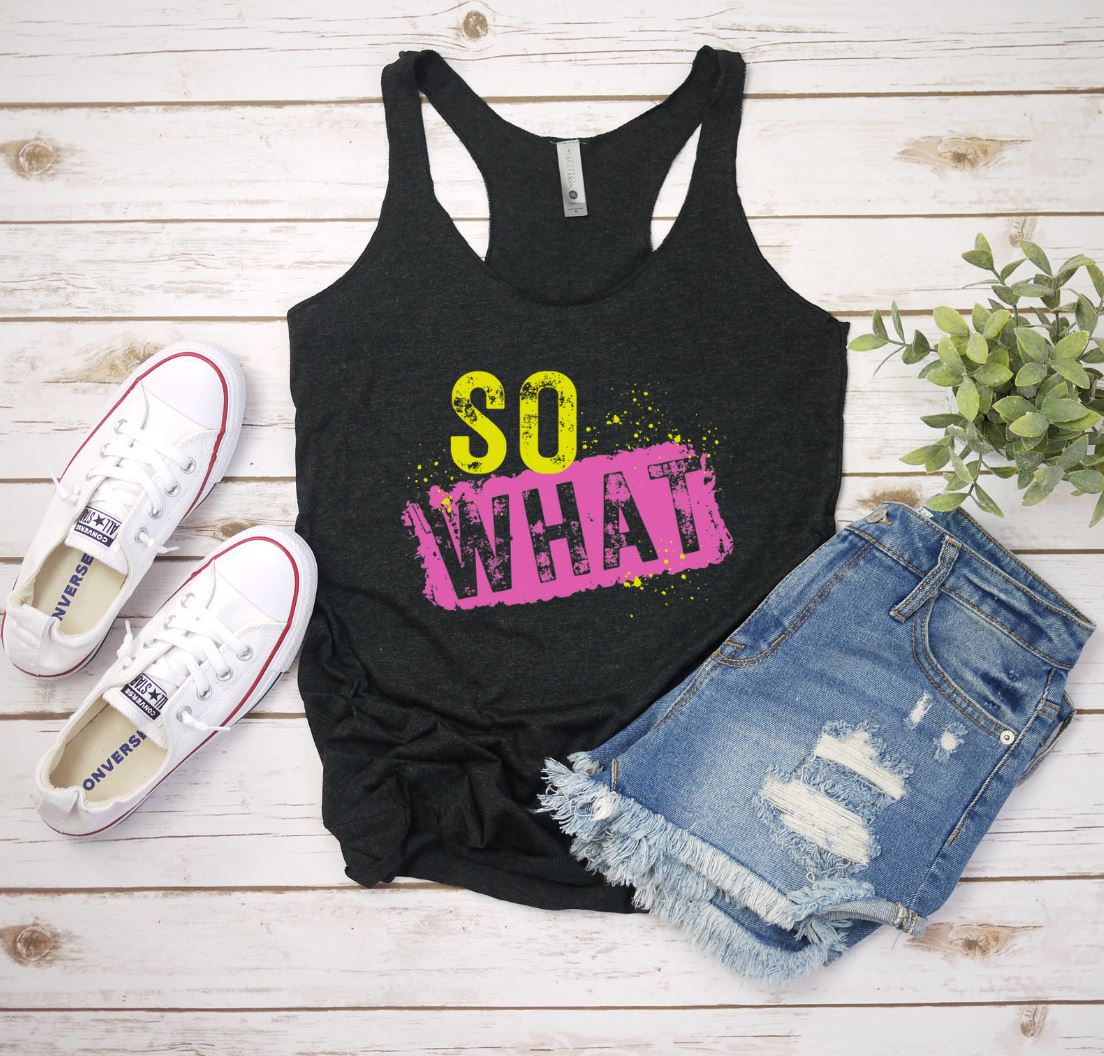 Fun Pink Concert Women's Racerback Tank - So What - P!nk Concert, 2000's Music Shirt, Vintage Tank, Pop Rock Concert Shirt, Pink Fan Shirt, Next Level Women's Racerback Tank