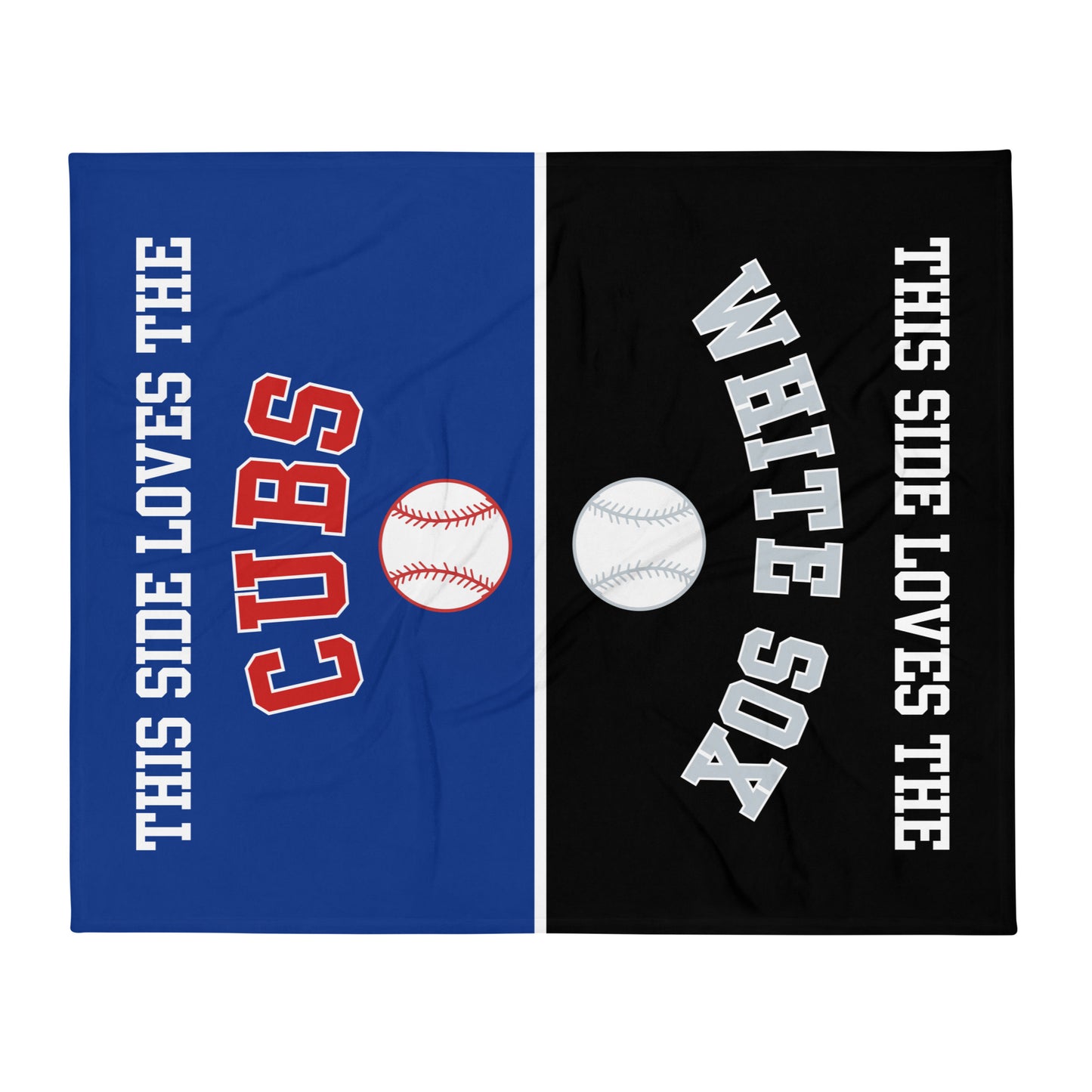 Customized Blanket for Split Households - MLB Baseball House Divided - Choose Your Side - Soft Silk Touch Throw - Rival Teams - Personalized
