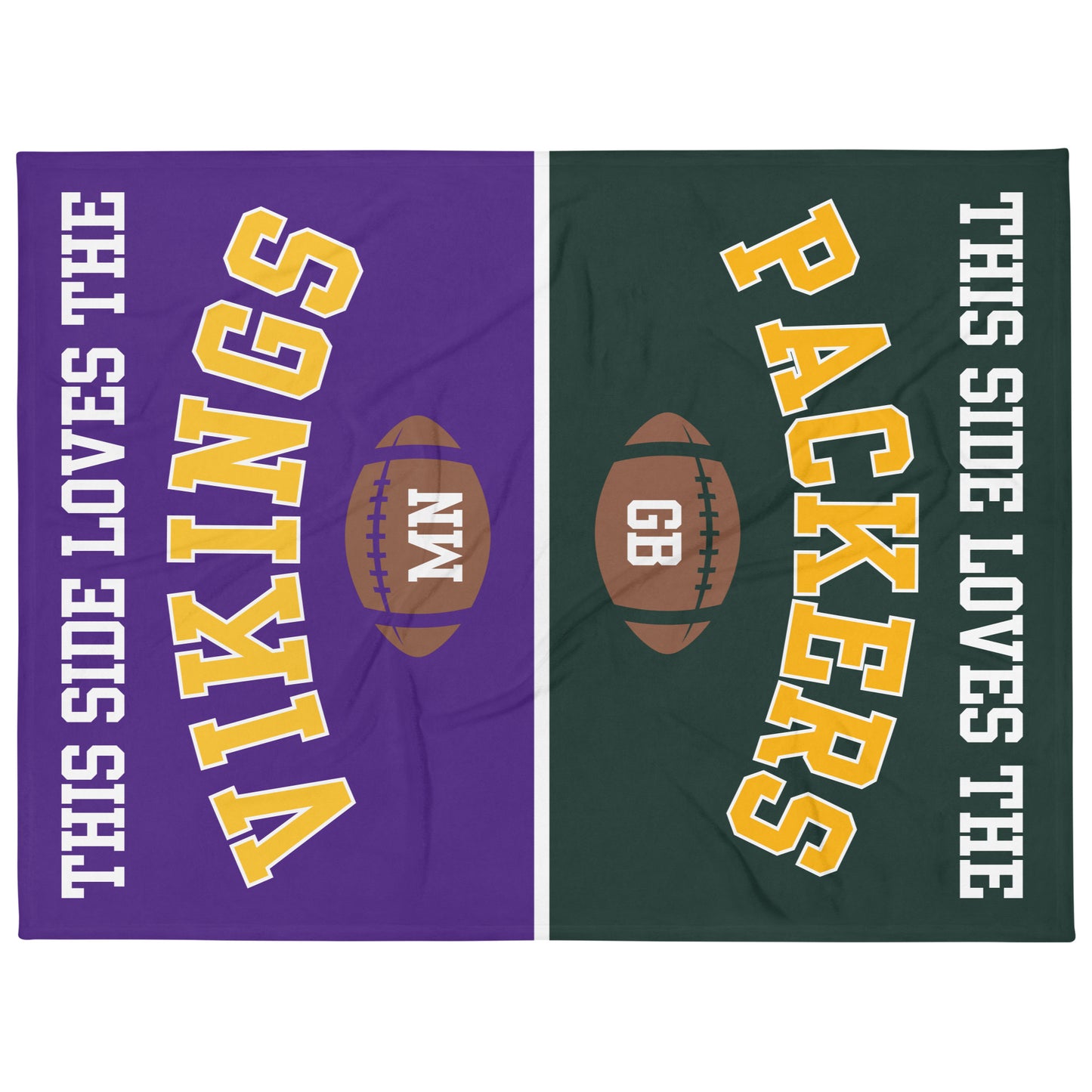 Customized Blanket for Split Households - NFL Football House Divided - Choose Your Side - Soft Silk Touch Throw - Rival Teams - Personalized
