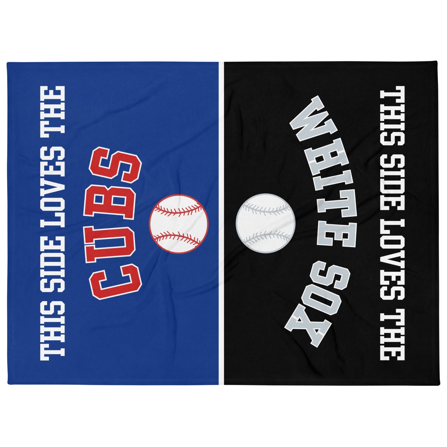 Customized Blanket for Split Households - MLB Baseball House Divided - Choose Your Side - Soft Silk Touch Throw - Rival Teams - Personalized