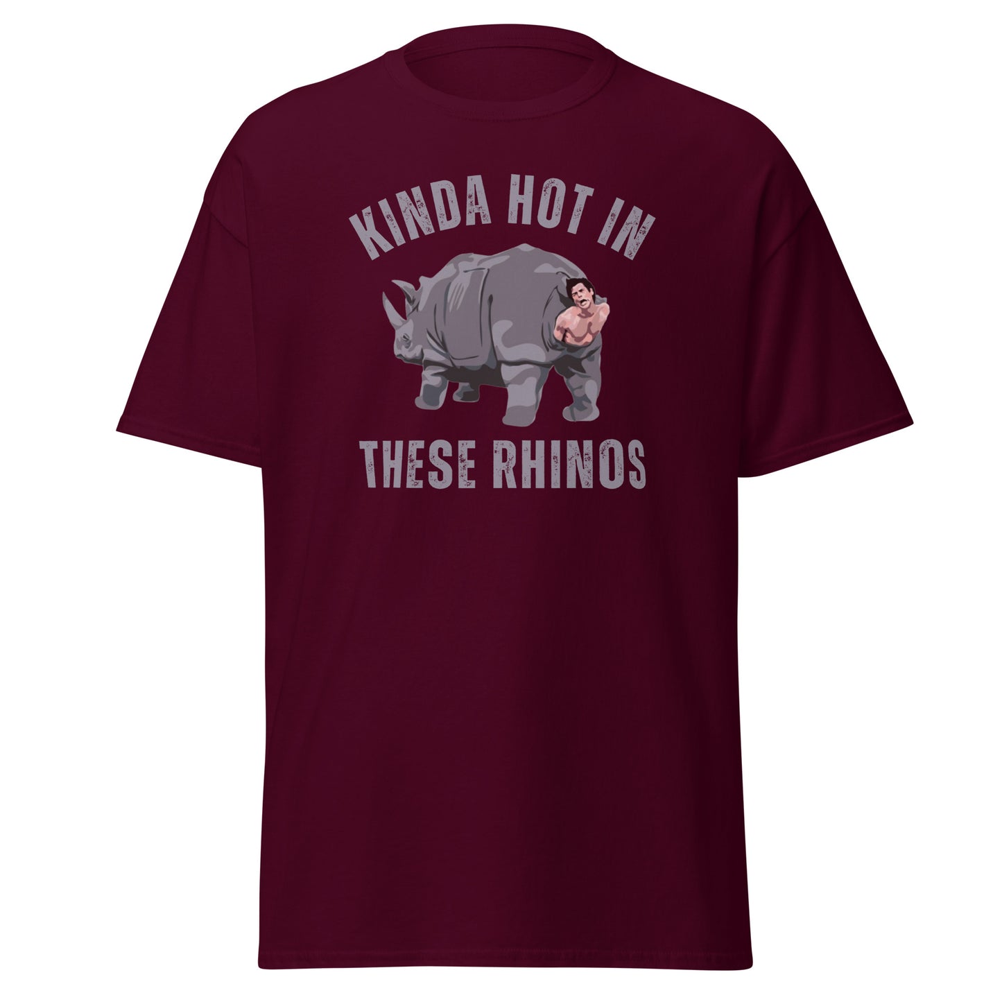Funny Ace Ventura Unisex T-Shirt - Kinda Hot In These Rhinos - Ace Ventura When Nature Calls - Pet Detective -Funny Animal Safari Shirt, Funny Zoo Shirt