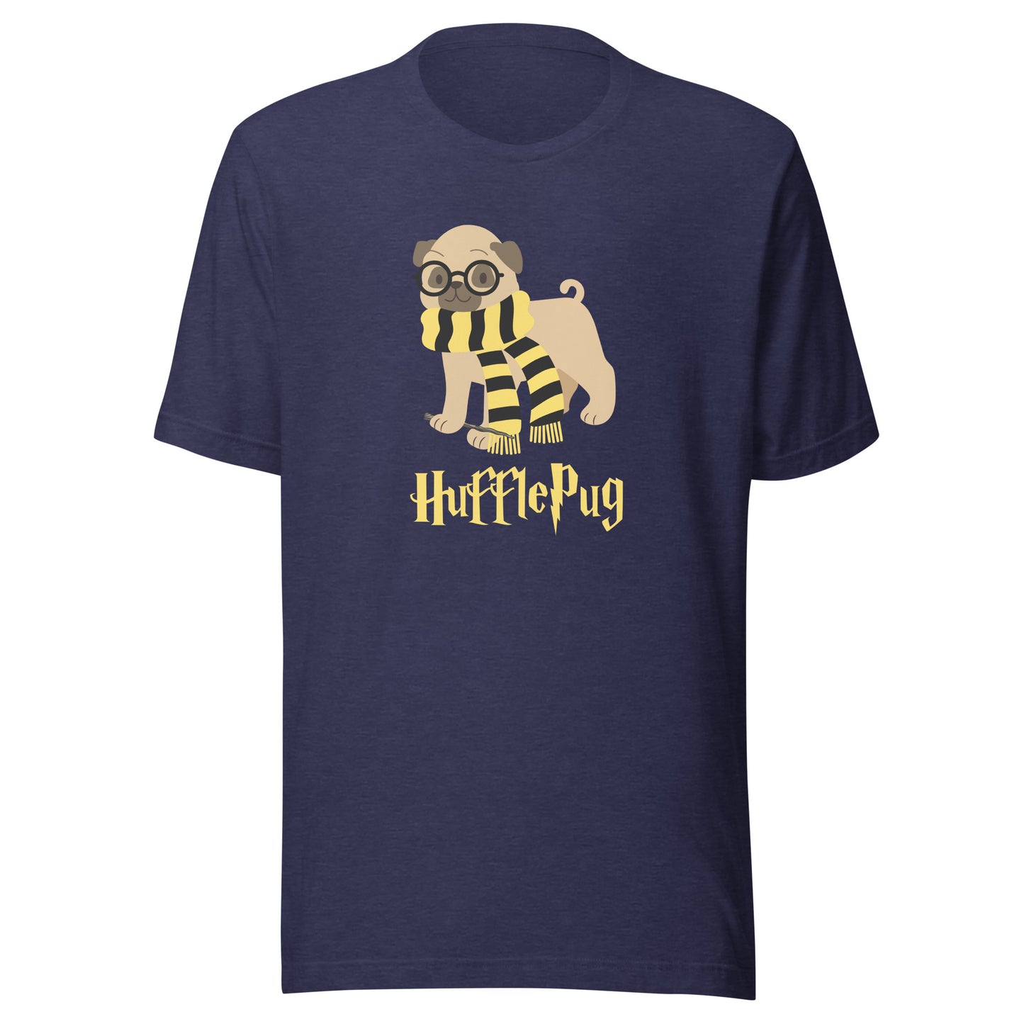 Funny Harry Potter Inspired Hufflepug T-Shirt, Pug Lover Shirt, Pug Mom Shirt, Pug Dad Shirt, Hufflepuff Shirt, Potterhead Tee, Harry Potter Gift, Unisex Bella Canvas T-Shirts