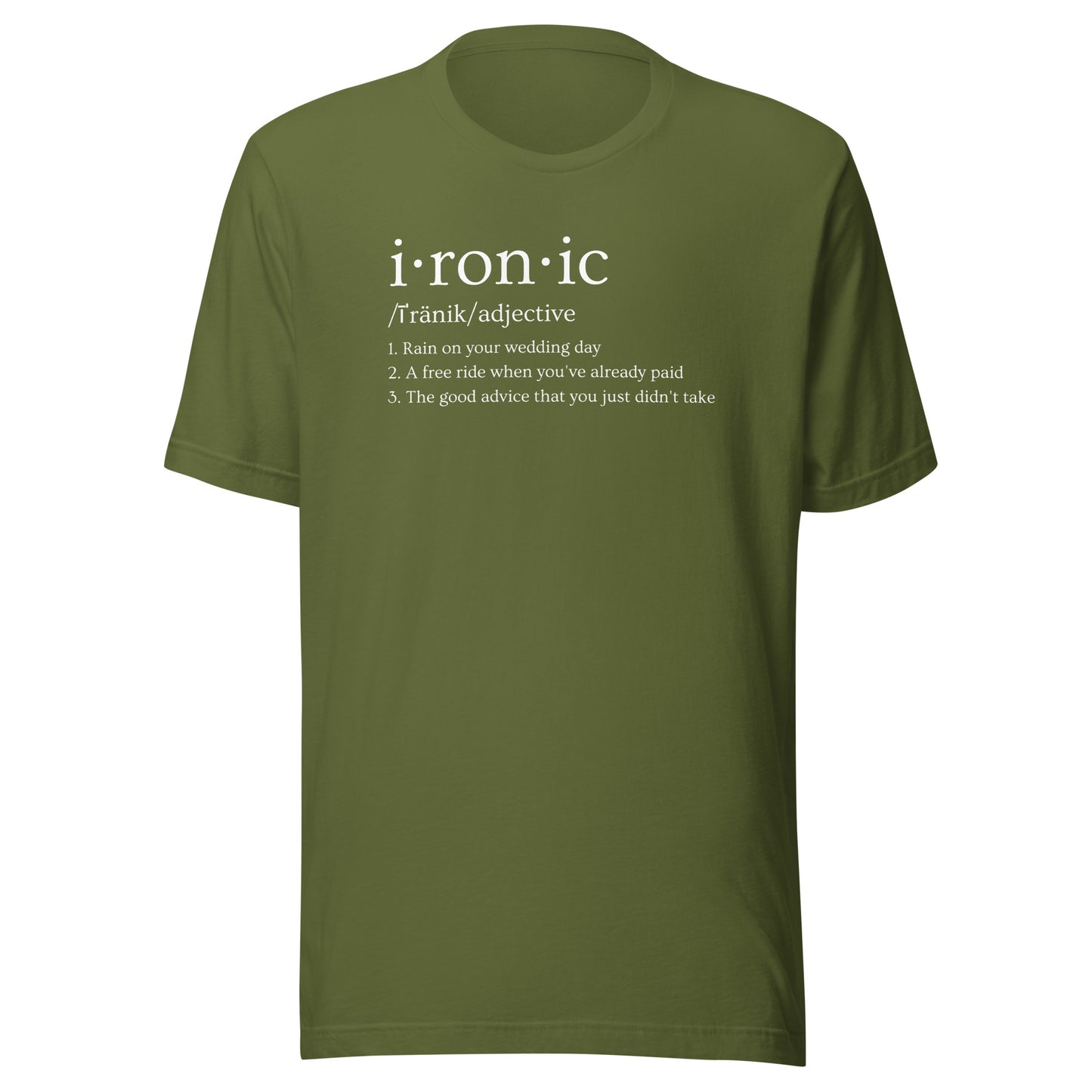 Funny Ironic Definition T-Shirt - Ironic Song - 90s Music Shirt - Fun Concert Tee - Alanis Morissette - Vintage Music Shirt - 90's Rock, Unisex Bella Canvas T-Shirts