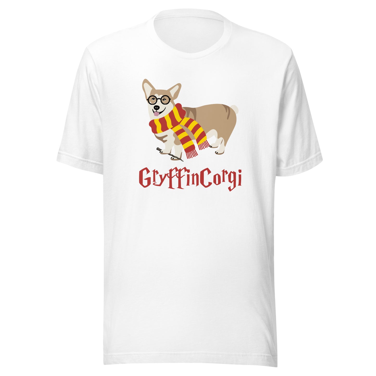 Funny Harry Potter Inspired Gryffincorgi T-Shirt, Gryffindor, Corgi Lover Shirt, Harry Potter Lover, Cute Corgi Tee, Unisex Bella Canvas T-Shirts
