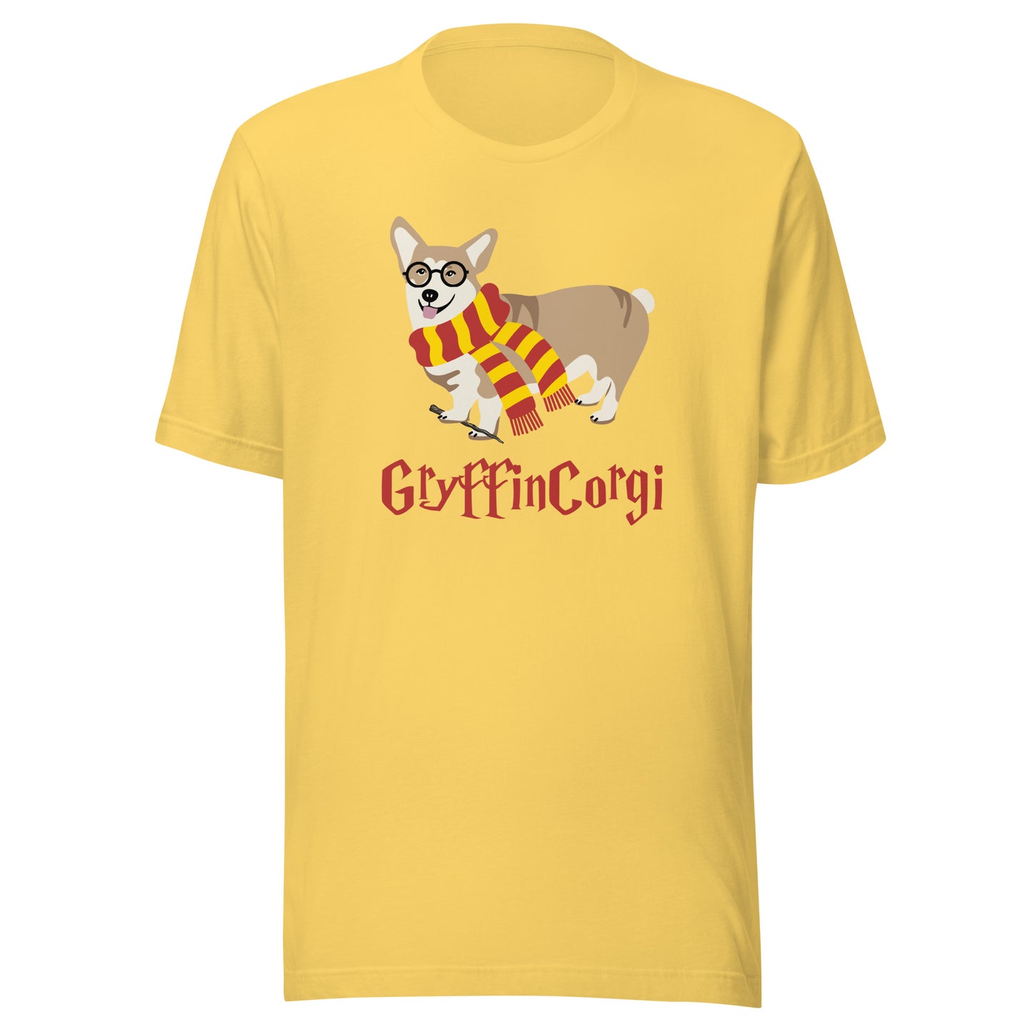 Funny Harry Potter Inspired Gryffincorgi T-Shirt, Gryffindor, Corgi Lover Shirt, Harry Potter Lover, Cute Corgi Tee, Unisex Bella Canvas T-Shirts