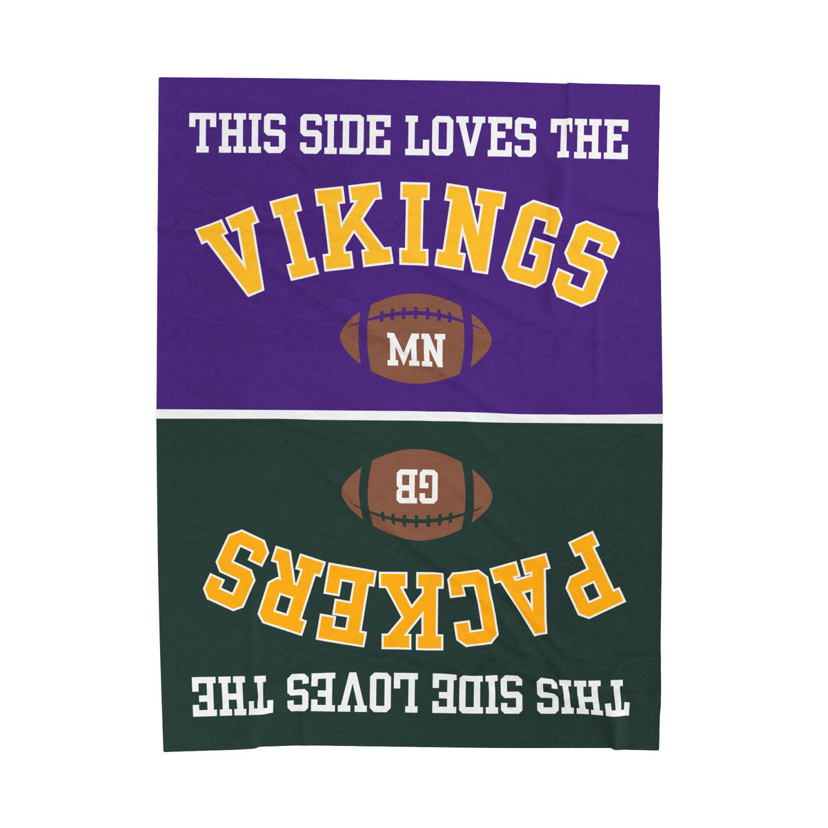 Football House Divided Velveteen Throw Blanket