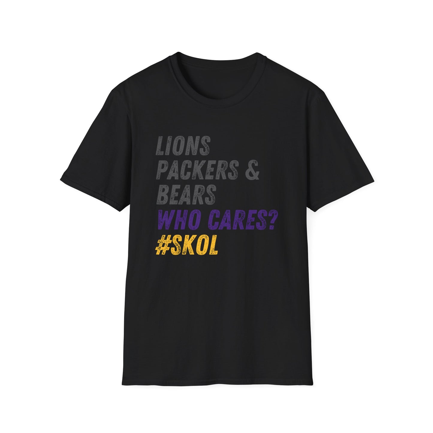 Funny Vikings Fan T-Shirt - NFL Football Shirt, Sunday Funday, Lions Packers & Bears Who Cares, Minnesota Shirt, SKOL Shirt, Vikings Gift, Unisex Gildan Softstyle T-Shirt