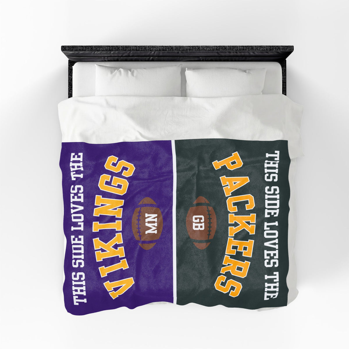 Football House Divided Velveteen Throw Blanket