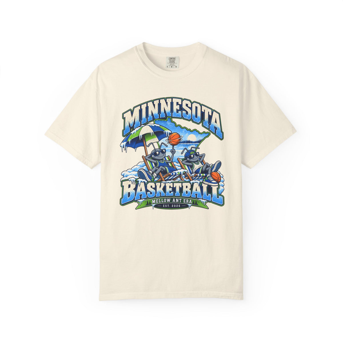 Minnesota Basketball Mellow Ant Era T-Shirt | Comfort Colors Retro Basketball Tee