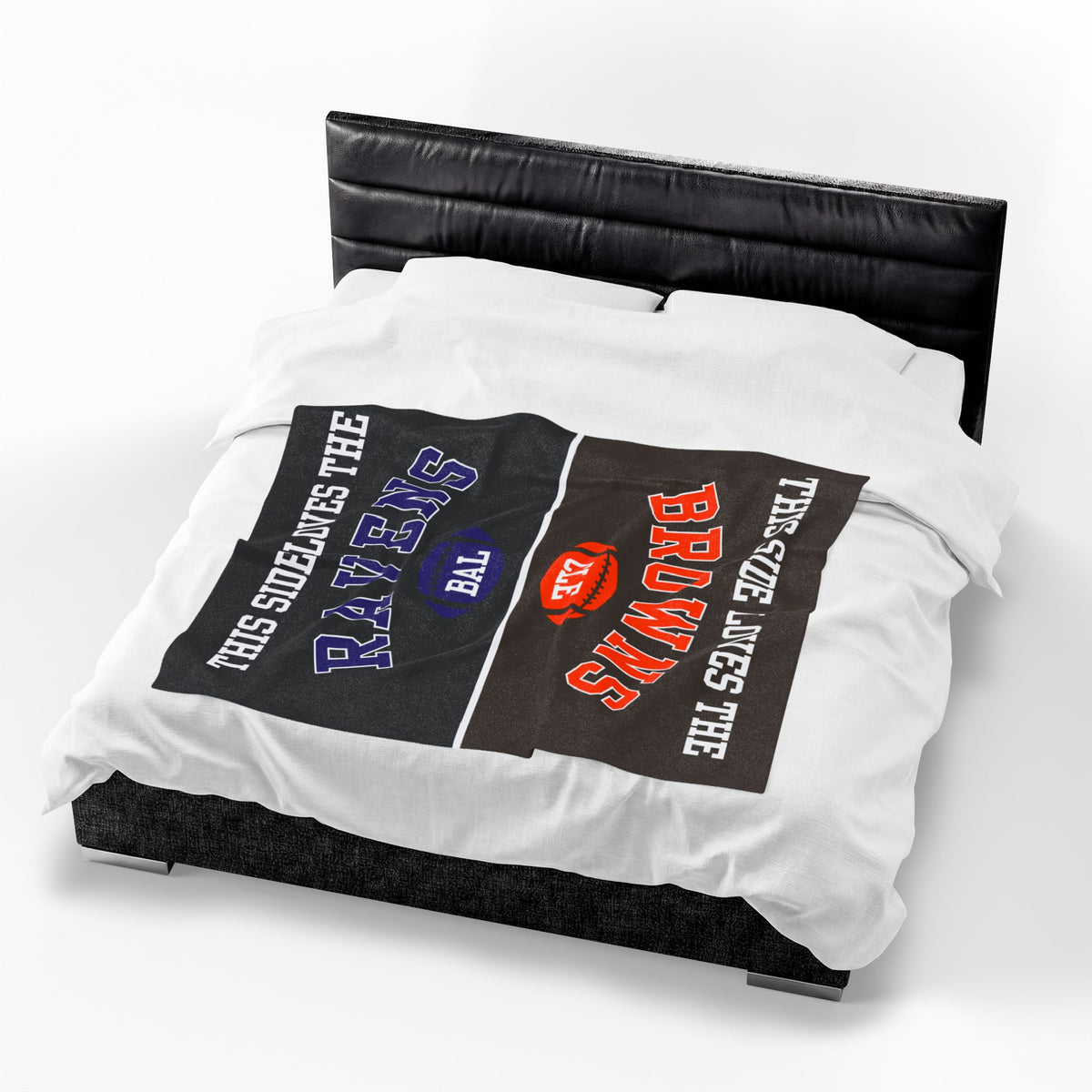 Football House Divided Velveteen Throw Blanket