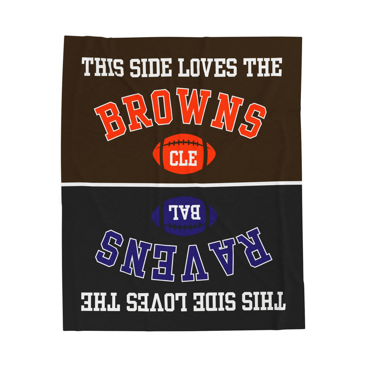 Football House Divided Velveteen Throw Blanket