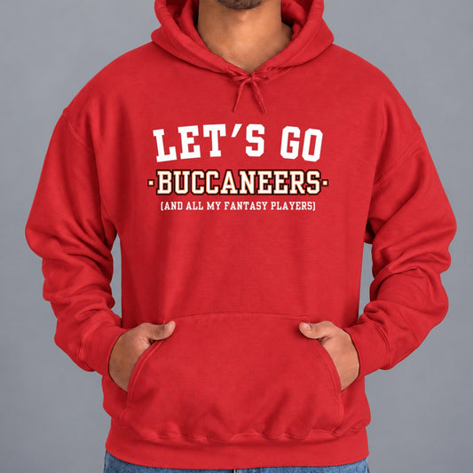 Let's Go Buccaneers Fantasy Football Hoodie — Red
