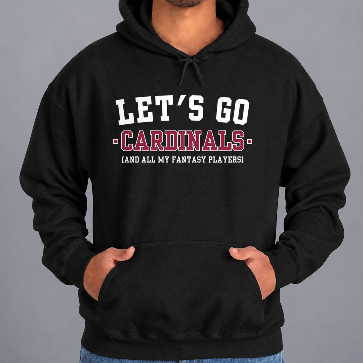 Let's Go Cardinals Fantasy Football Hoodie — Black