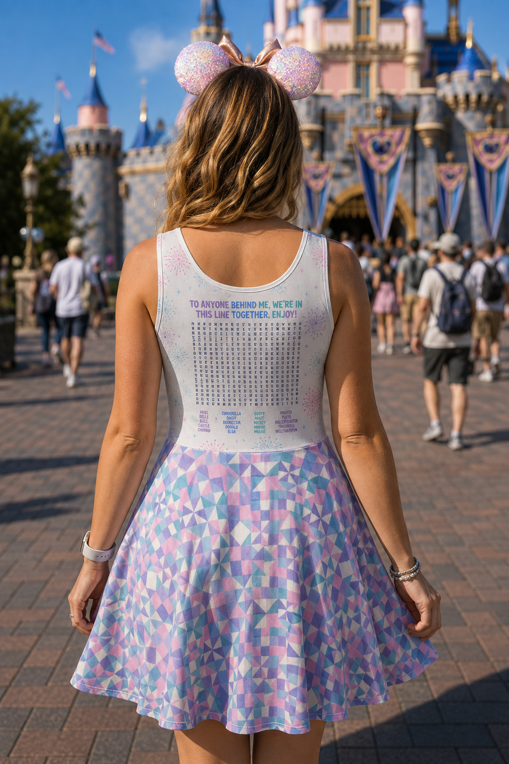 NEW! Pastel Disneyland Word Search Dress | Theme Park Outfit