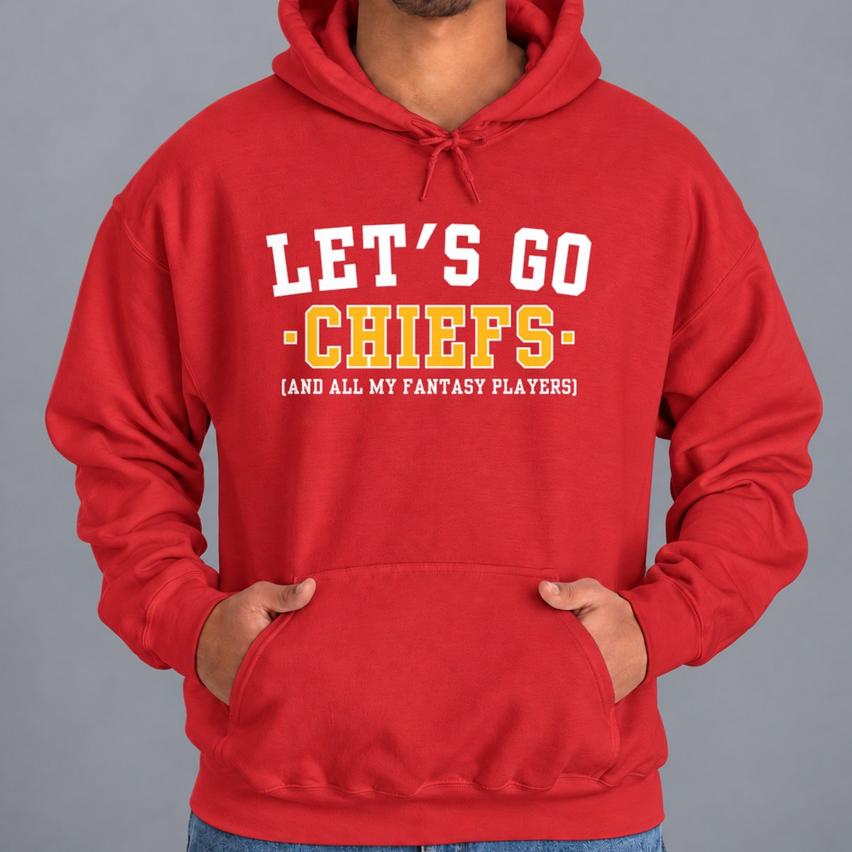 Let's Go Chiefs Fantasy Football Hoodie — Red