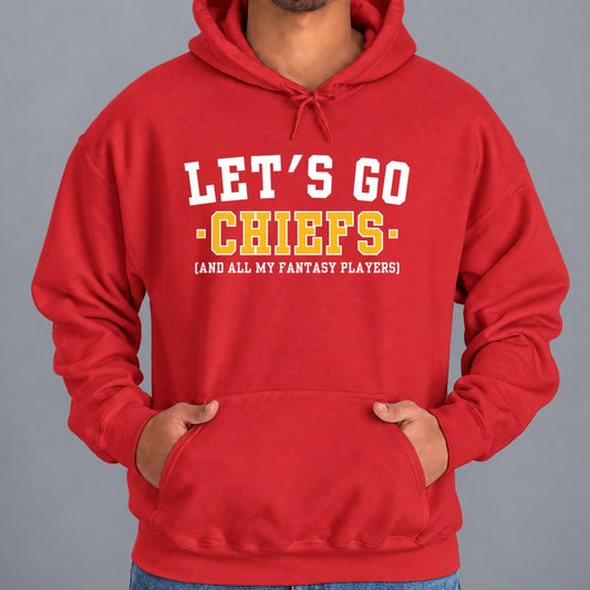 Let's Go Chiefs Fantasy Football Hoodie — Red