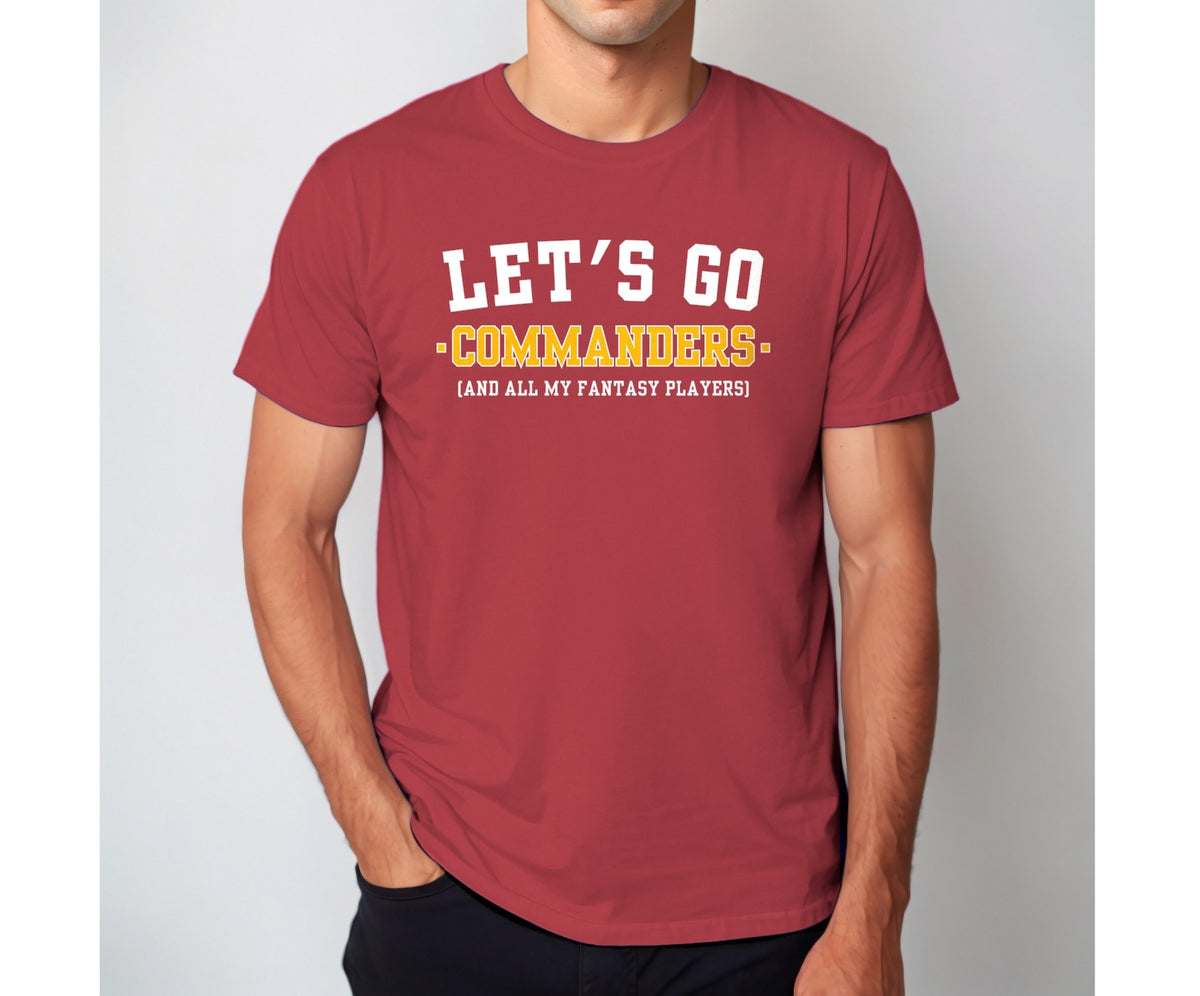 Let's Go Commanders Fantasy Football Shirt — Heather Red