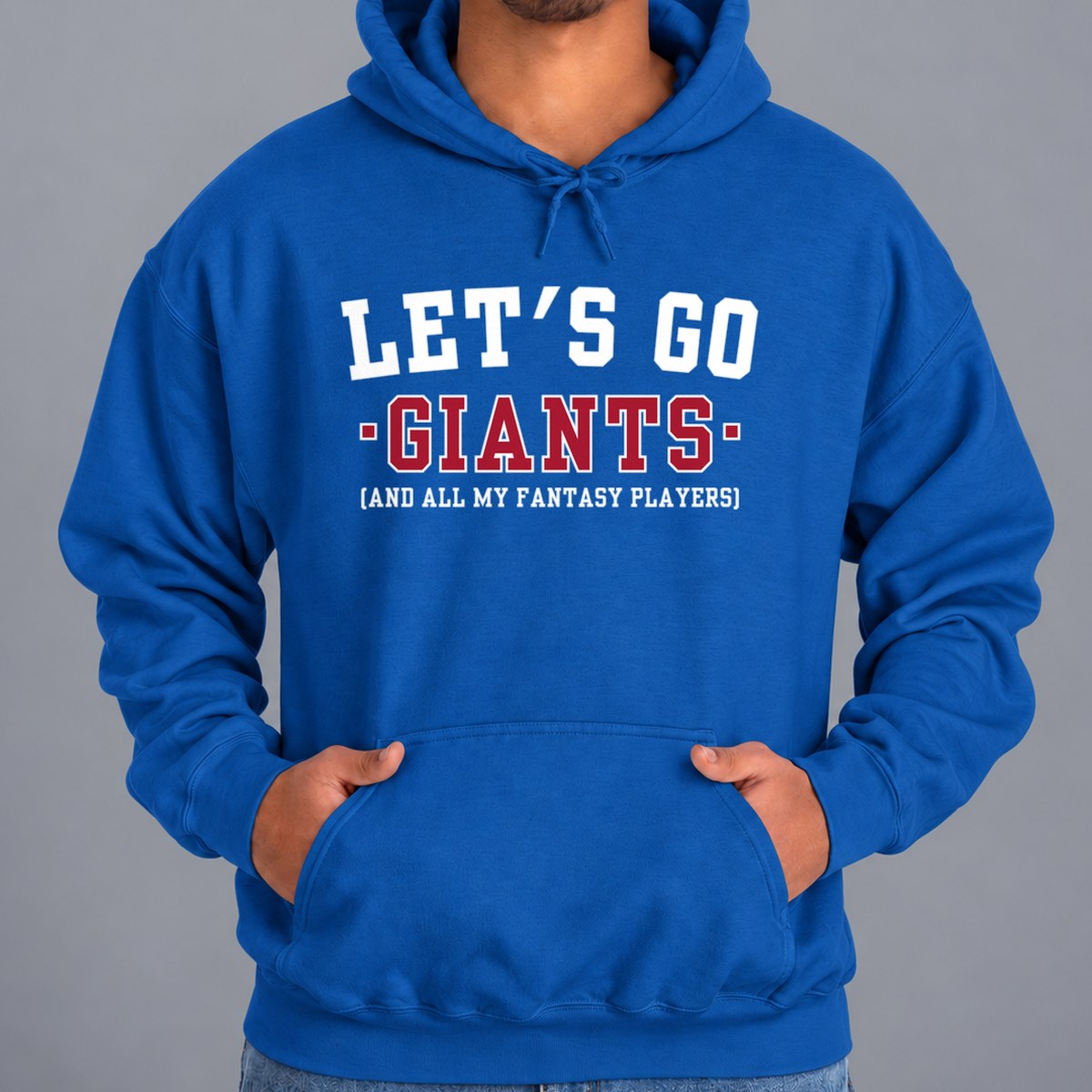 Let's Go Giants Fantasy Football Hoodie — Royal