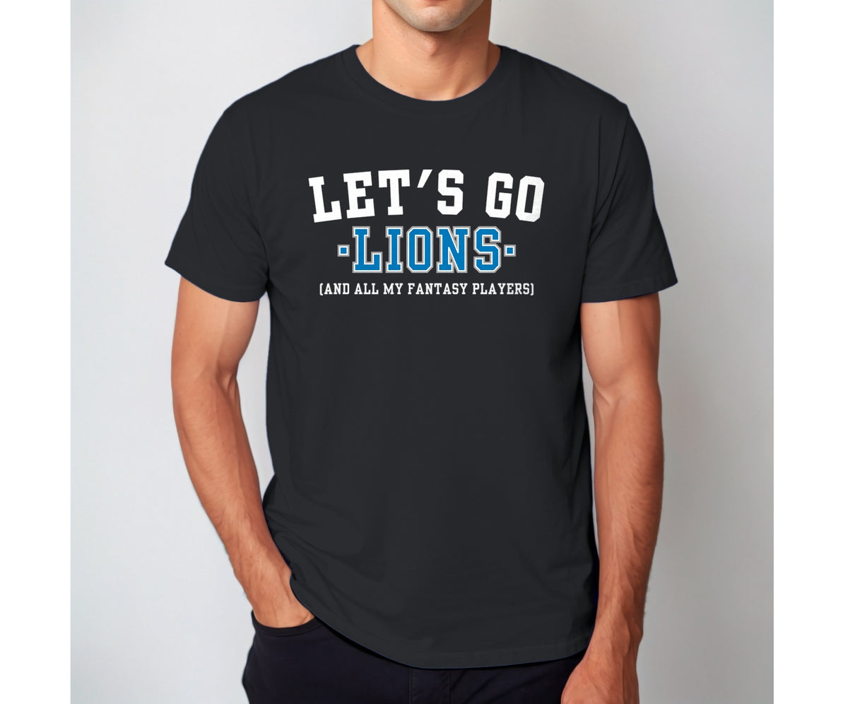 Let's Go Lions Fantasy Football Shirt — Black