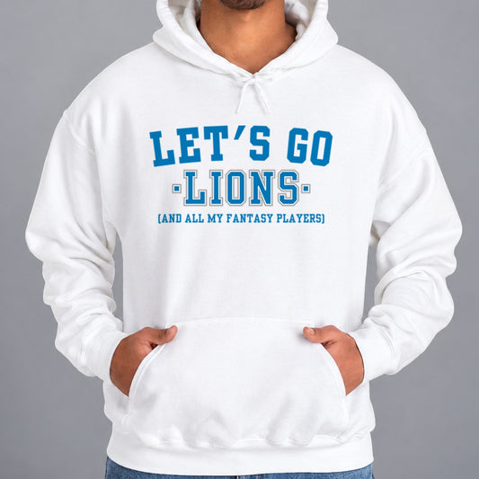 Let's Go Lions Fantasy Football Hoodie — White
