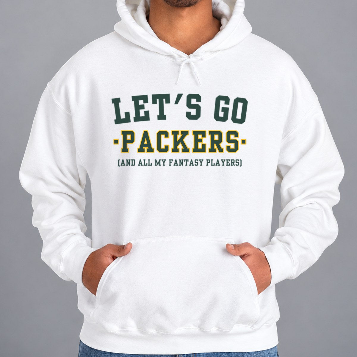 Let's Go Packers Fantasy Football Hoodie — White