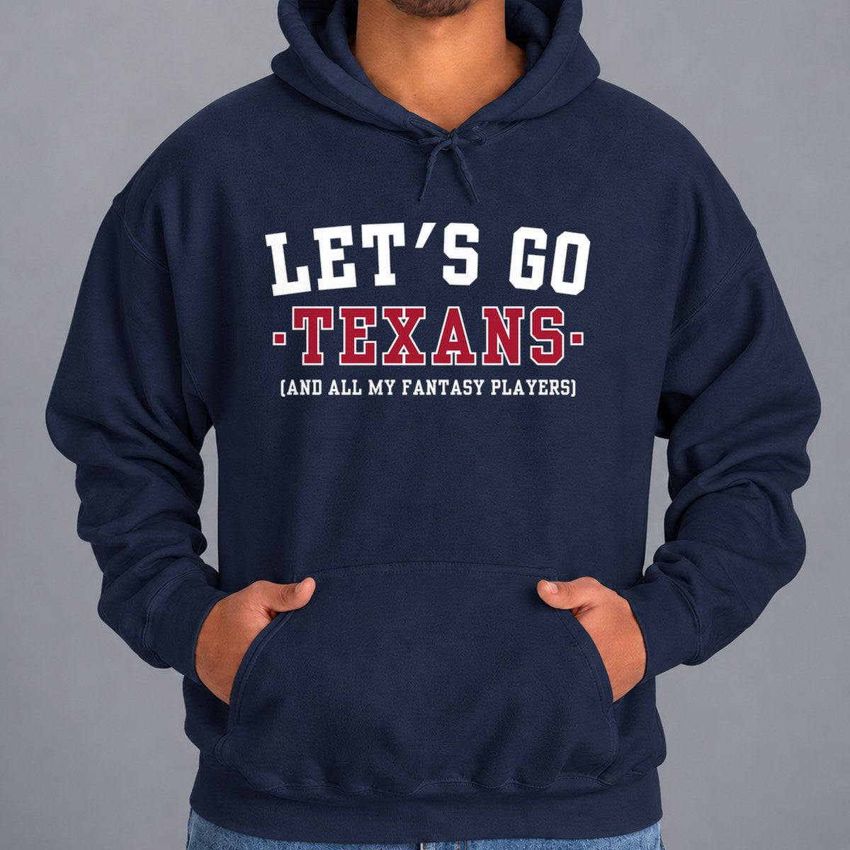 Let's Go Texans Fantasy Football Hoodie — Navy