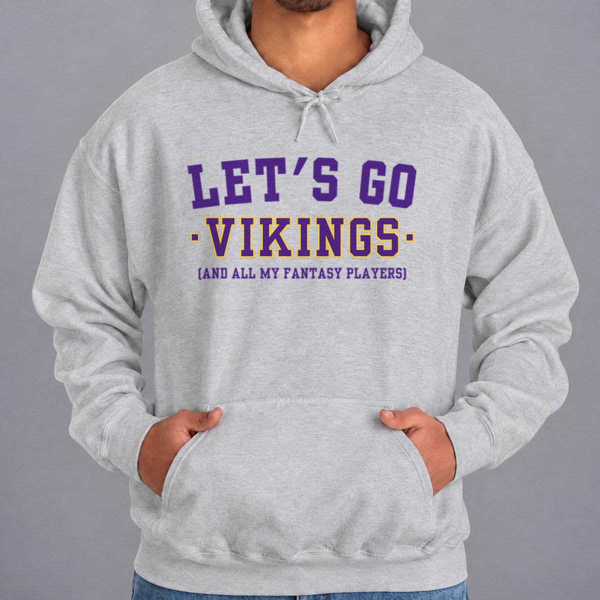 Let's Go Vikings Fantasy Football Hoodie — Sport Grey