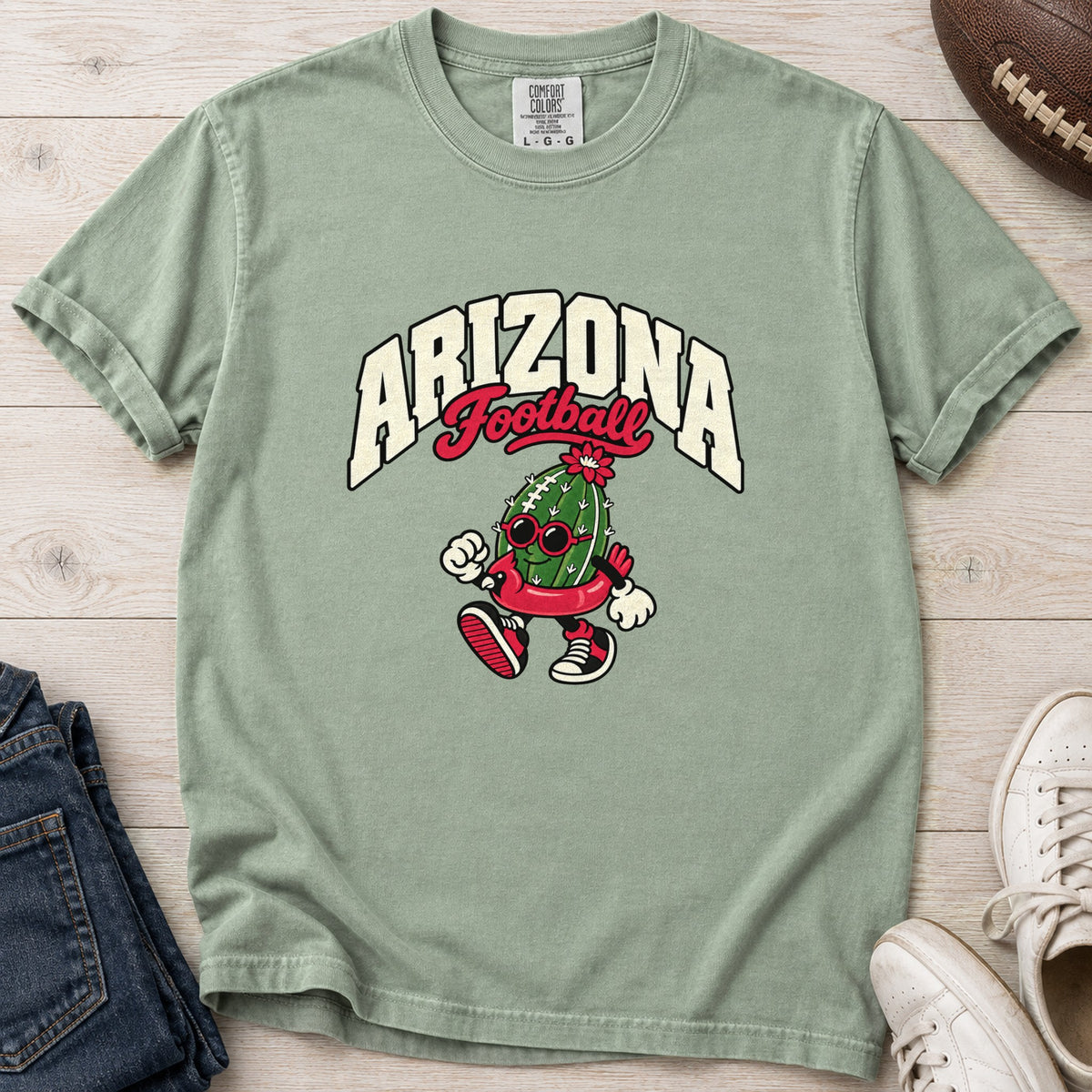 Arizona Football Retro Mascot T-Shirt in Comfort Colors Bay