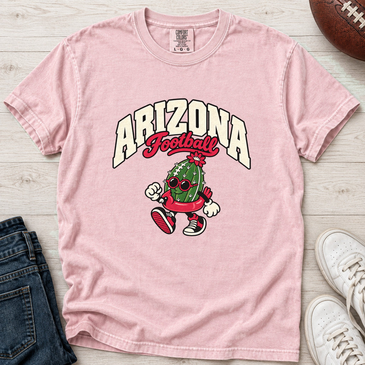 Arizona Football Retro Mascot T-Shirt in Comfort Colors Blossom