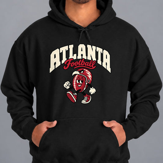 Atlanta Football Retro Mascot Hoodie in Black
