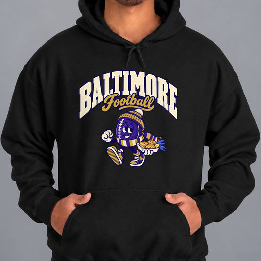 Baltimore Football Retro Mascot Hoodie in Black
