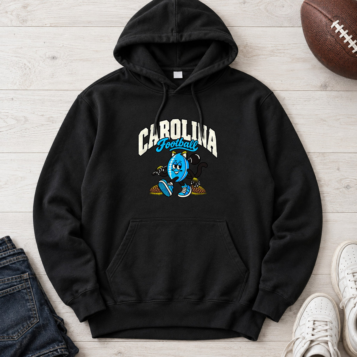 Carolina Football Retro Mascot Hoodie in Black