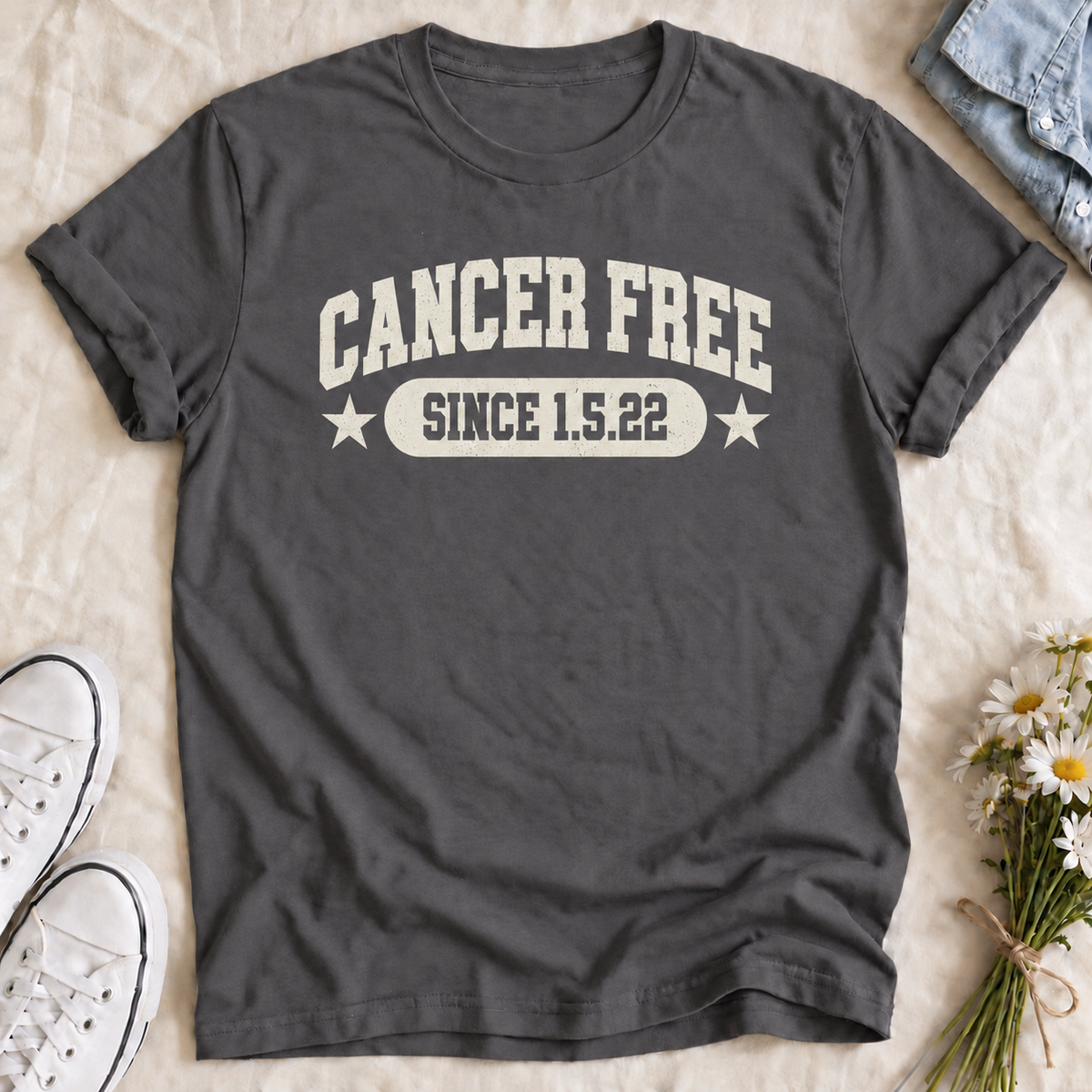 Cancer Free Date Shirt — Charcoal